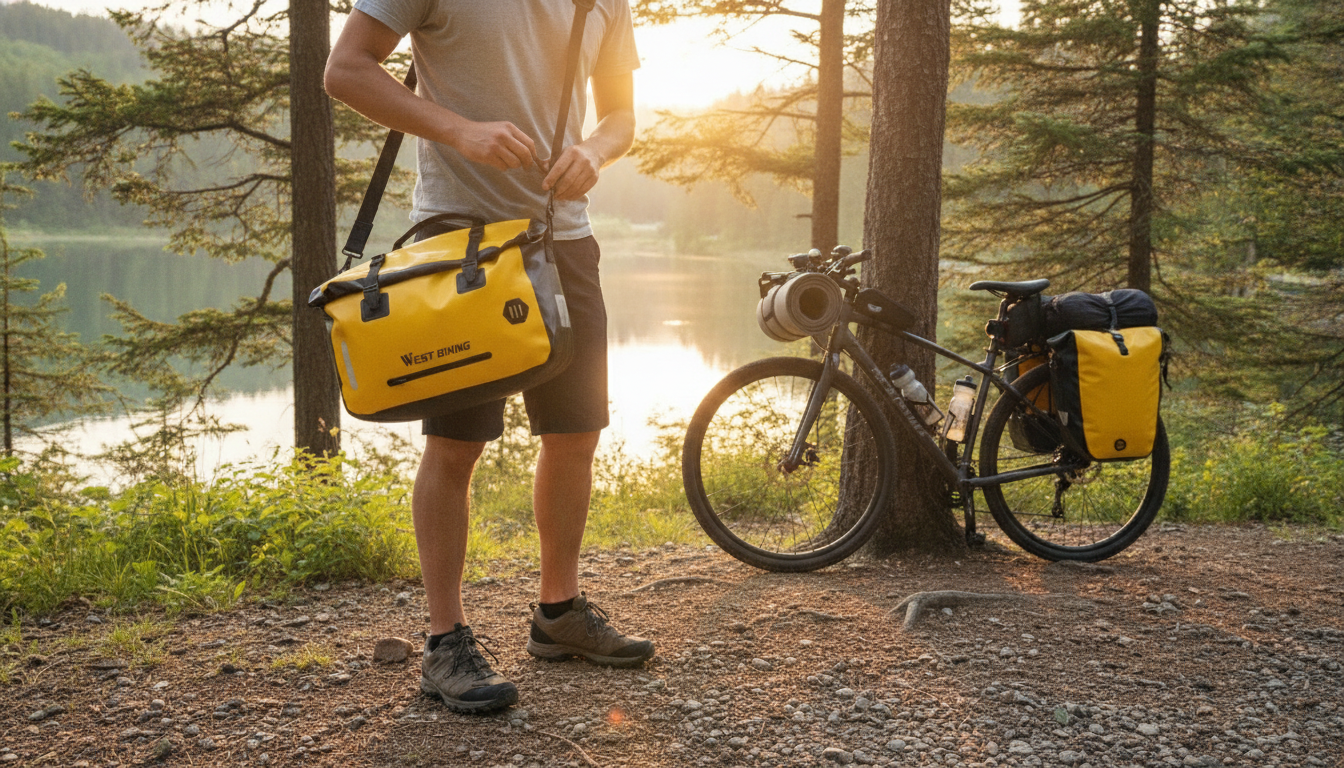 25L Waterproof Bike Pannier: Strap Carry + Reflective